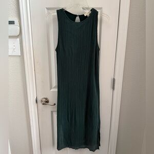 Urban Outfitters Silence + Noise Ribbed Forest Green Sleeveless Midi Dress